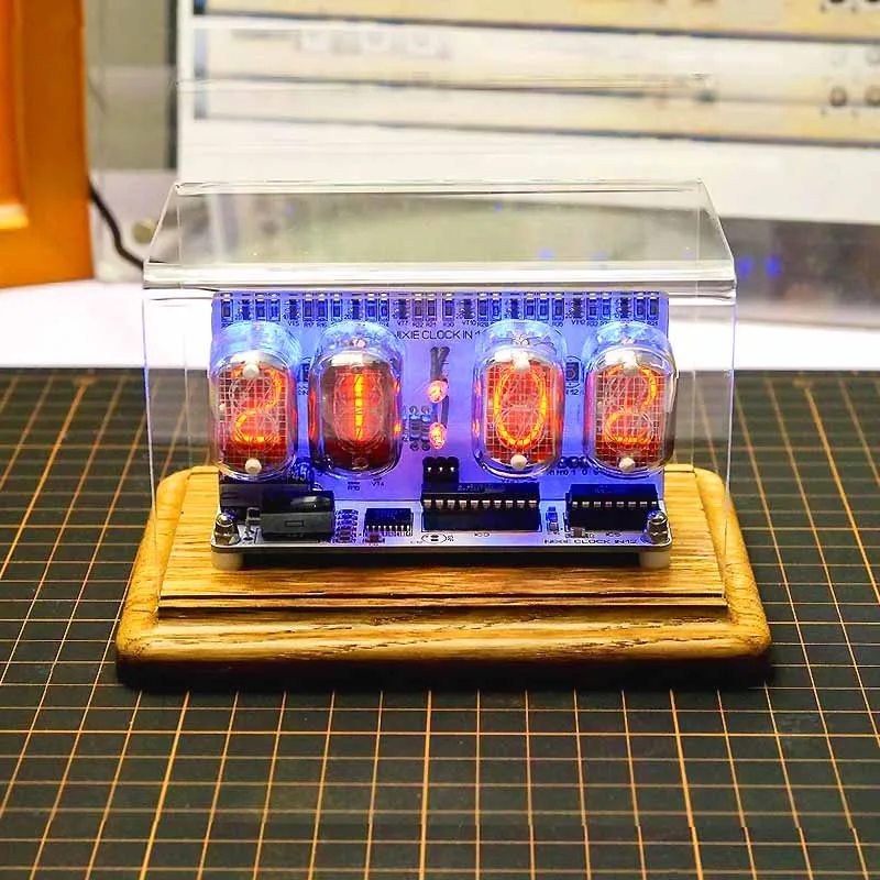 IN12 Nixie Tube Clock Retro Small Home Decor Digital Table Clock Creative Bedside Desktop Decoration Accessories Desk Clocks