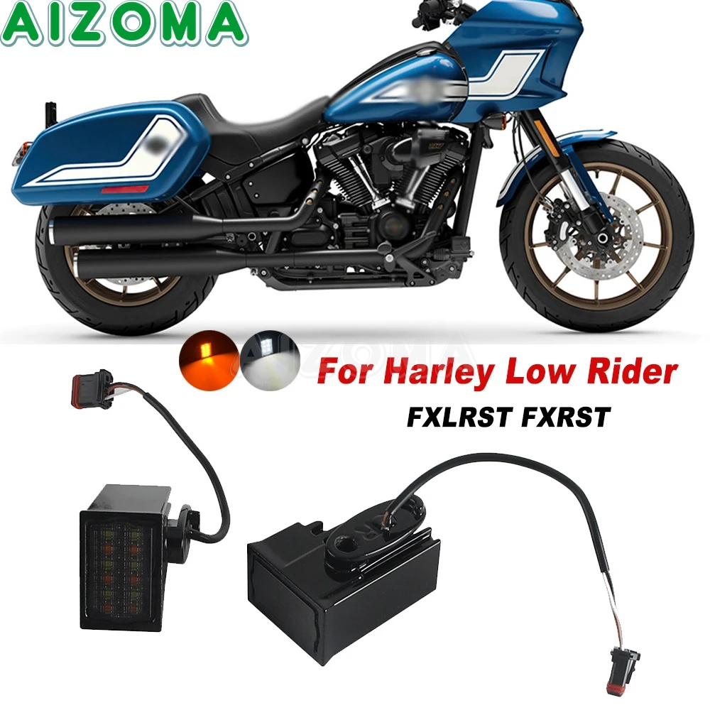 Motorcycle Headlight Fairing Lower Turn Signals Light LED Turn Signal Indicator Lamps For Harley Softail Low Rider FXLRST FXRST