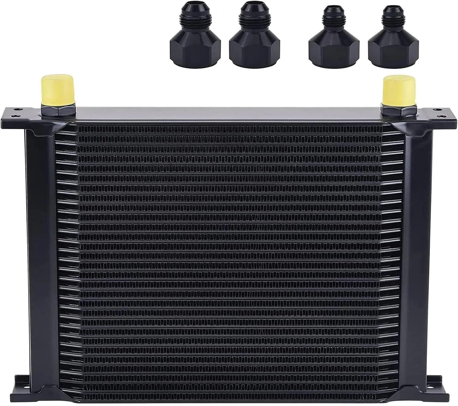 30 Row Oil Cooler, 10AN Stacked Plate Transmission Engine Cooler Universal British Radiator Aluminium Black