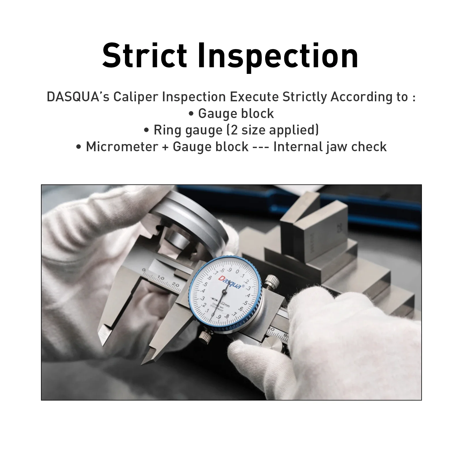 DASQUA New Launched Monoblock High Precision 0-150mm Double Shock-Proof Dial Caliper Pro