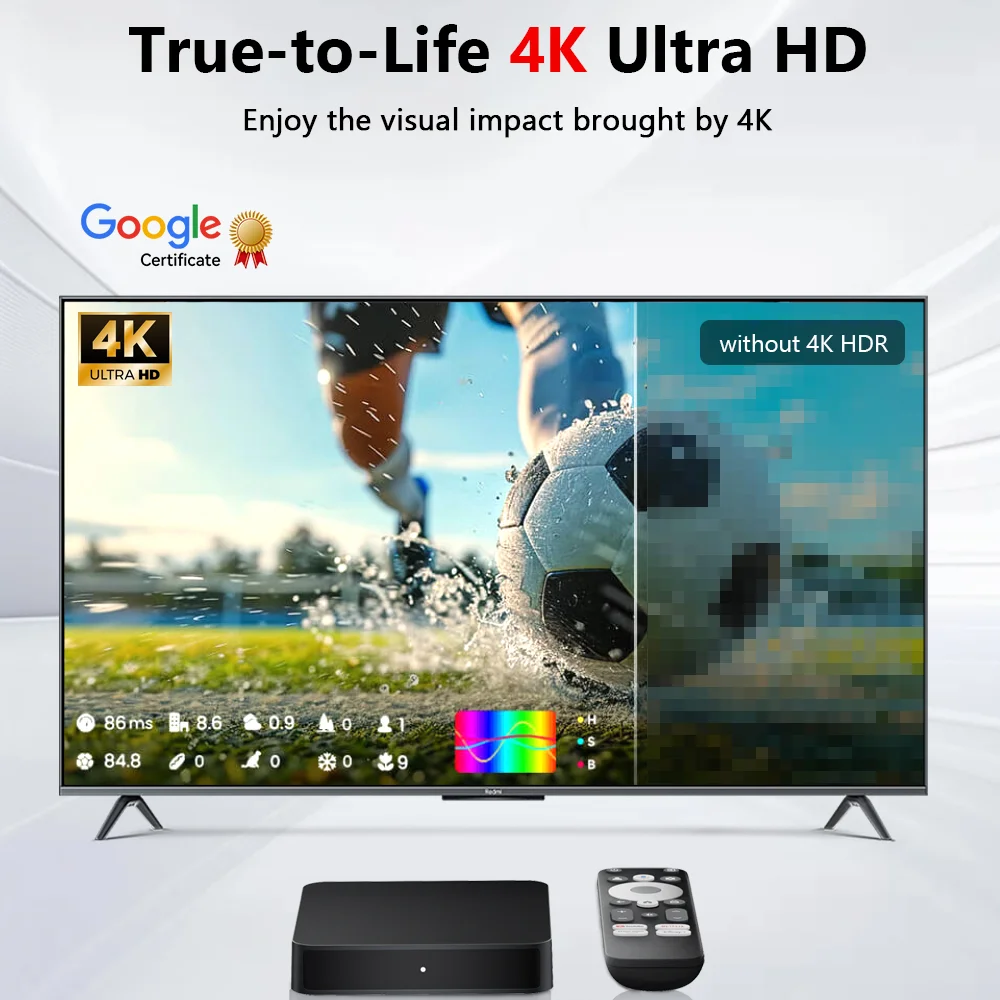 DLUXURY GD2 Google المعتمد GTV TV Box 4K Bluetooth Remote S905Y4 AV1 2GB + 32GB Smart Android 12 Google TV Box