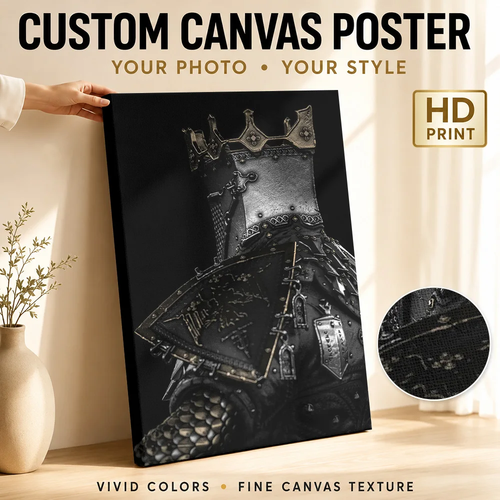 Mortal Shell Eregrim Back Armor Canvas Print Posters Cinematic Style Wall Art With Customized Photo For Study Ideal Teen Gift