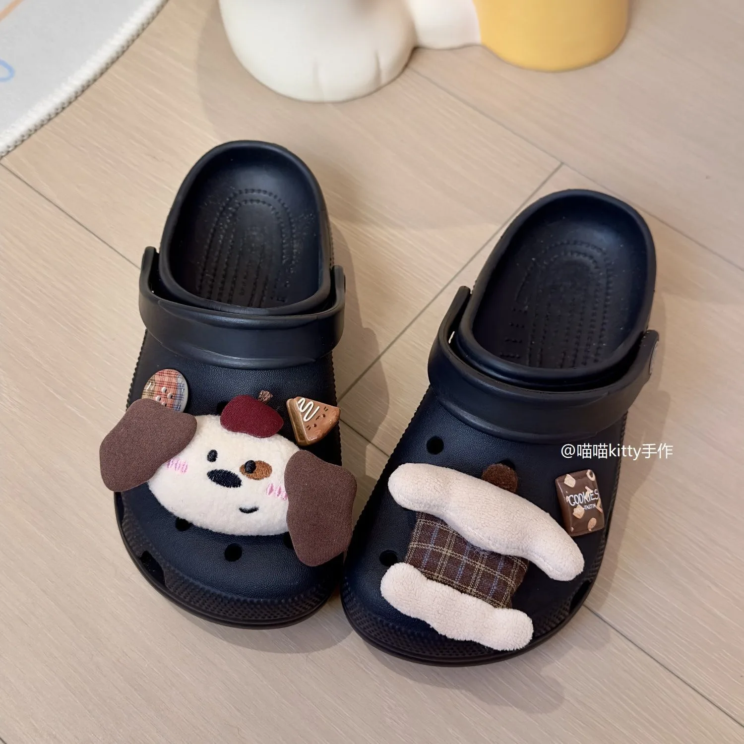 

Big Ear Dog's Cake Series Ins Popular Adornment for Clogs Sandals Lovely Footwear Decoration DIY Cute Hot Kids Boys Girls Gifts