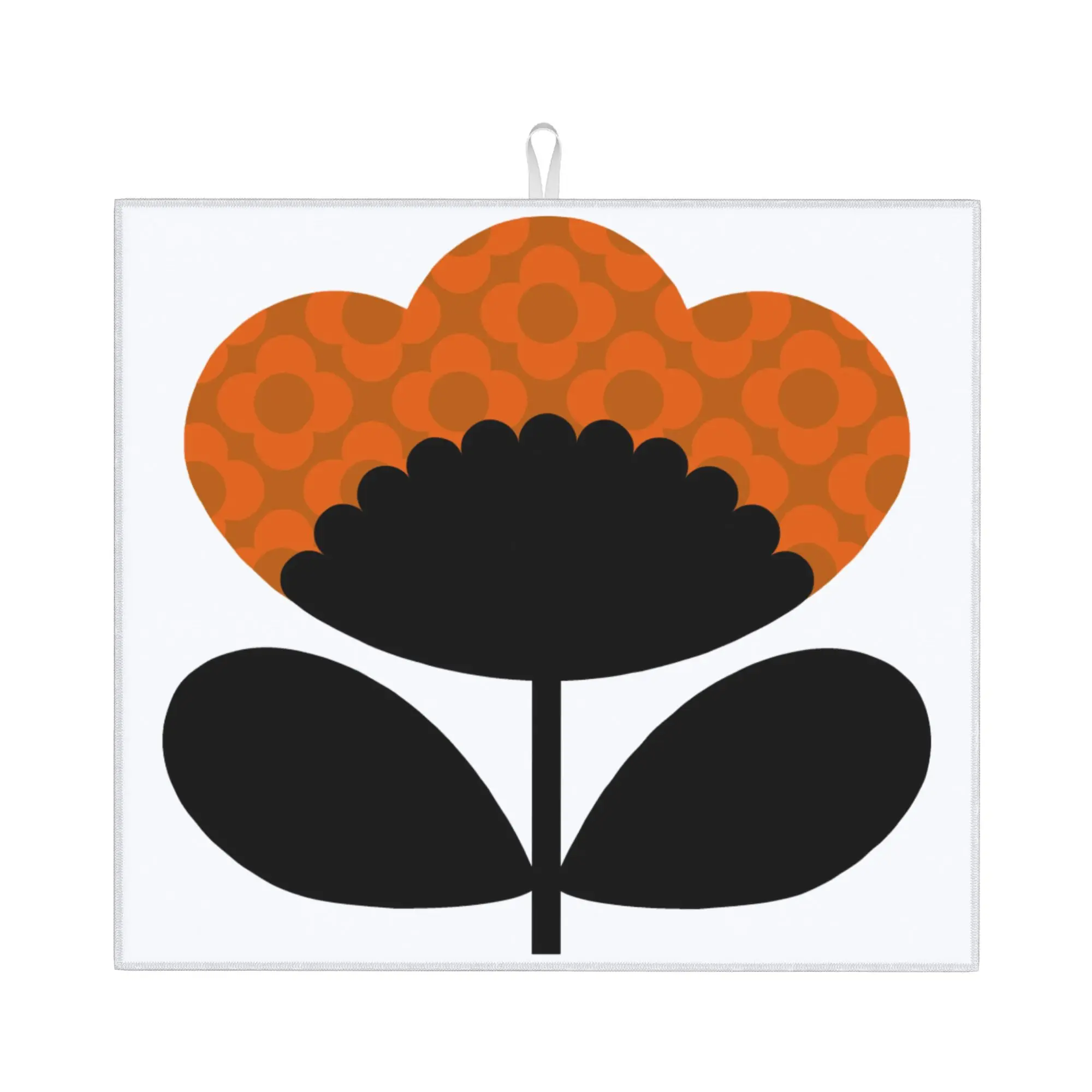 Drying Mat For Kitchen Orla Kiely Flower Scandinavian Barware Tableware Oil Proof Reusable Washable Kitchen Sink Drying Pad