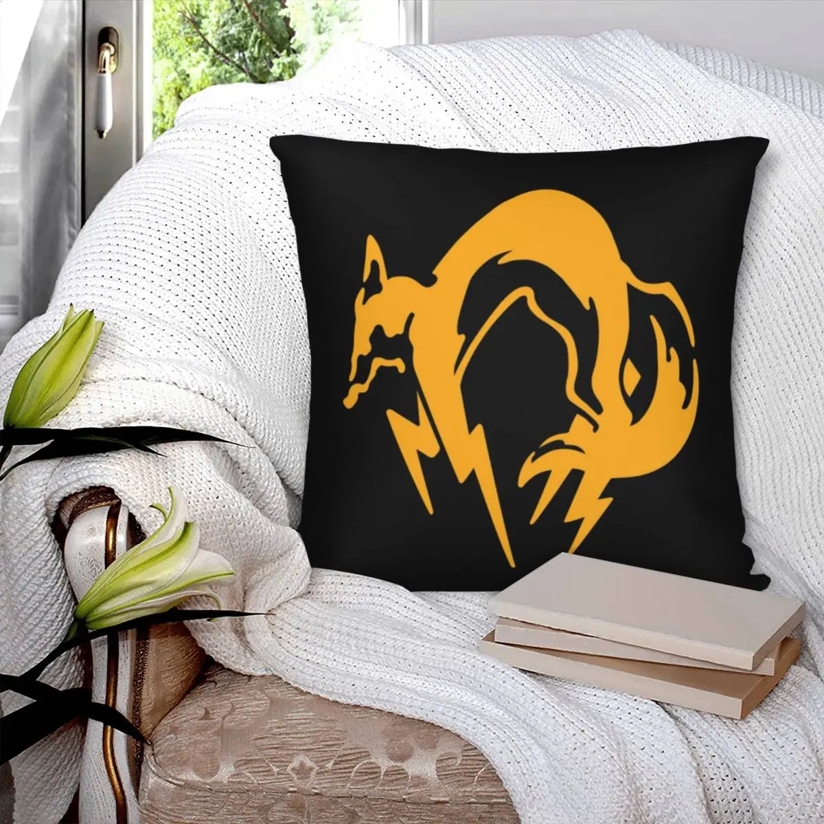 Metal Gear Solid Fox Essential Square Pillowcase Polyester Pillow Cover Velvet Cushion Zip Decorative Comfort Throw Pillow Home