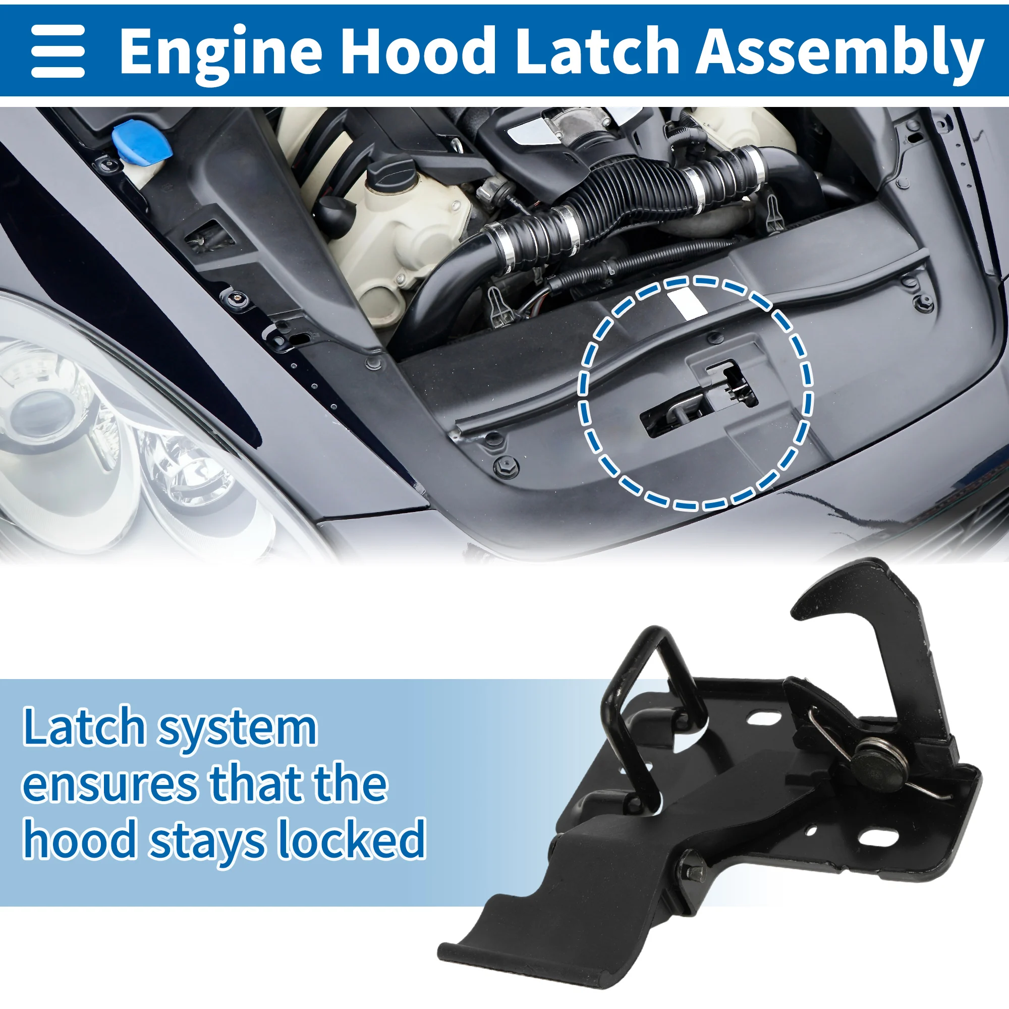 

Защелка капота UXCELL в сборе для Volkswagen TOUAREG 2002-2010 No 6Q0823480A 1 шт.