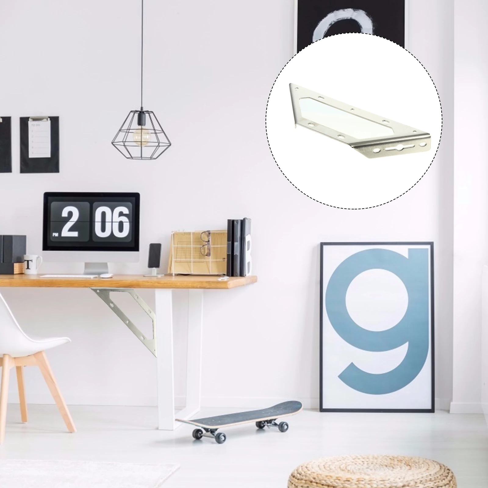 

4pcs Stainless Steel Corner Heavy Duty Shelf Brackets Wall Mount Support For Microwave Rack Bookshelf Flower Stand Home Office