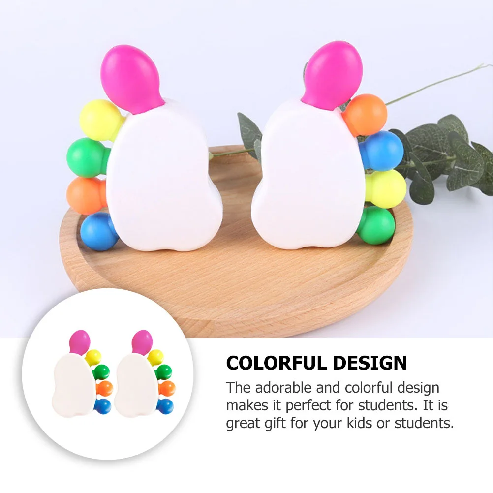 

2Sets Finger Shape Highlighter Pens Clear Ink No Smudge for School Office Highlighter Pens Finger Highlighters