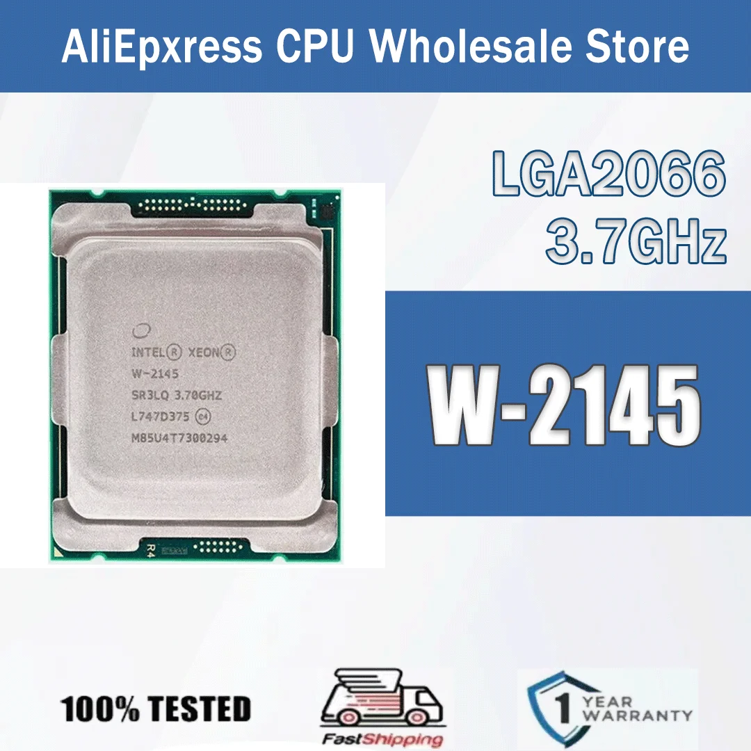 Intel xeon W-2145 14nm 8 núcleos 16 threads 3.7ghz 11mb 140w w 2145 computador cpu processador servidor pacote lga2066