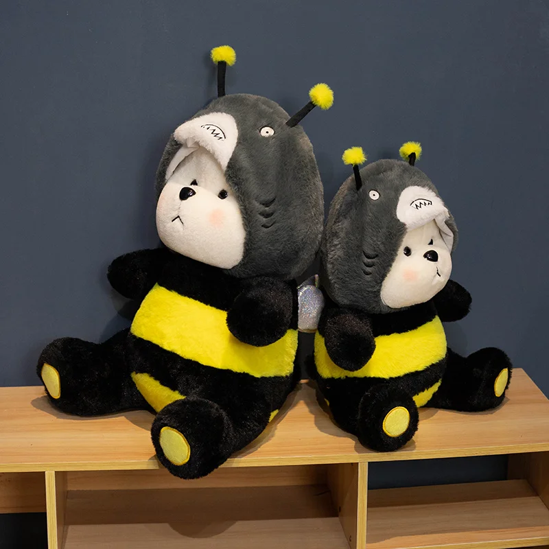 Muñeco de peluche de oso de transformación creativa Kawaii para niños y niñas, juguete de abeja de transformación, decoración de dormitorio, sofá, regalo