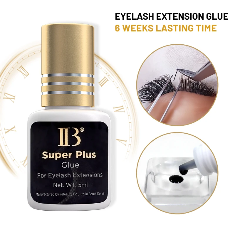 2 Bottles IBeauty Super Plus IB Glue Fake Eyelash Extension Korea 1s Fast Dry Long Lasting Makeup Tools Adhesive Supplies Golden