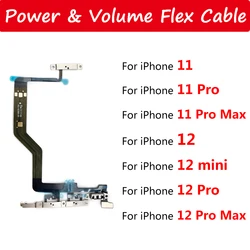 Volume interruptor botão on/off cabo flexível para iphone 11, 12 pro max, 12 mini, on/off fita de reparo lateral