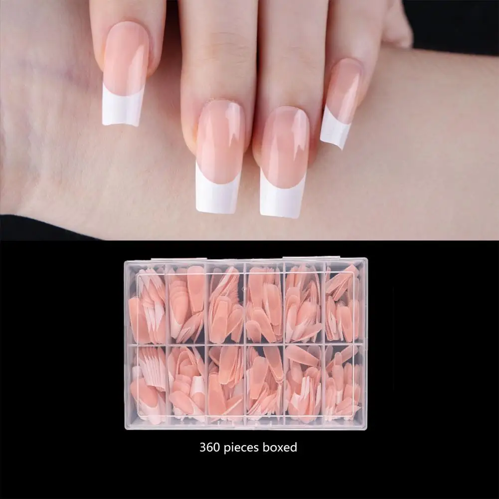 Unghie finte punte per unghie riutilizzabili fai da te Nail Art Manicure decorazione stile classico contrasto colore stampa sulle unghie per bordo piatto lucido