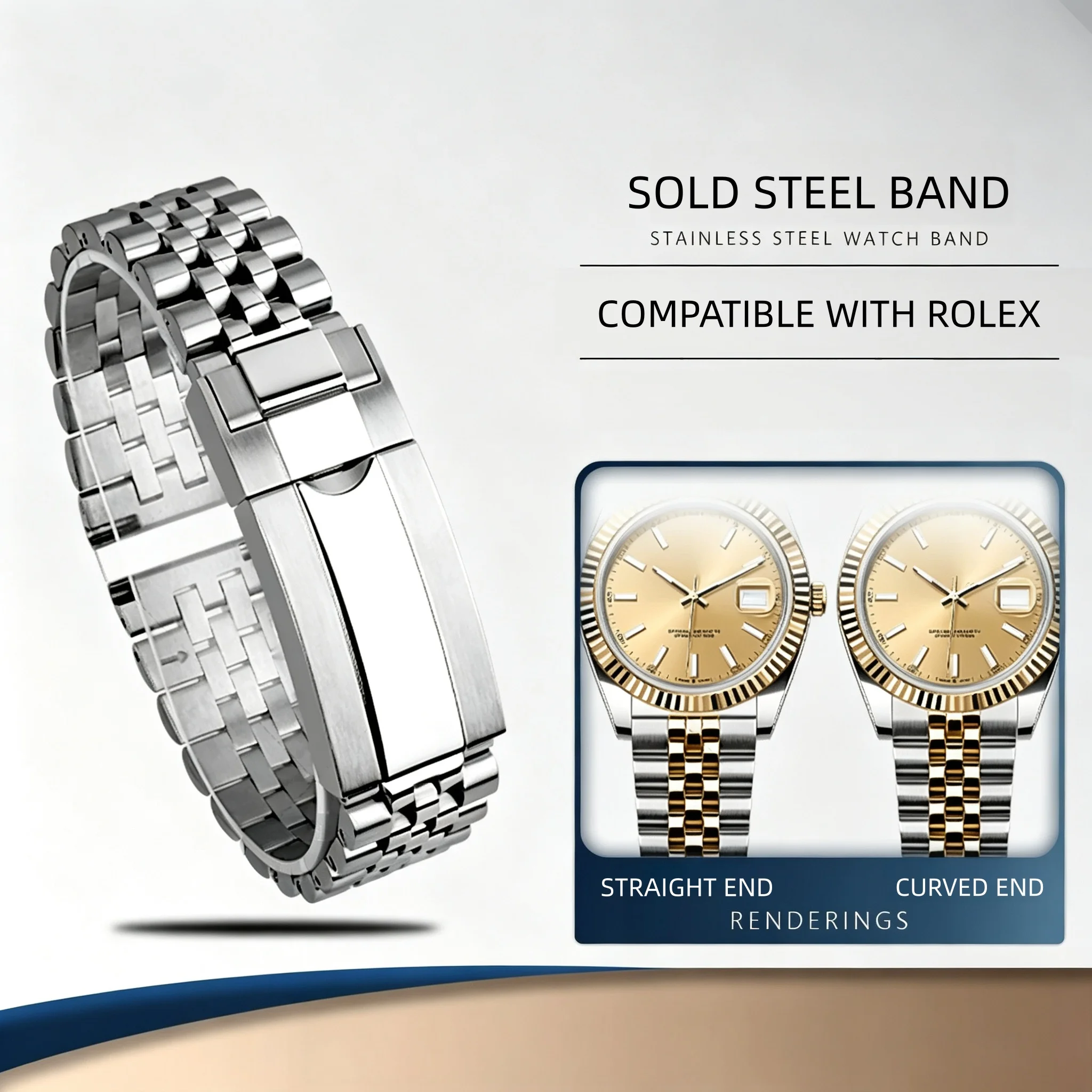 Original Stainless Steel Watch Band 20/21mm Bracelet Fit for Rolex Sky-Dweller GMT-Master Men's Datejust Steel Strap