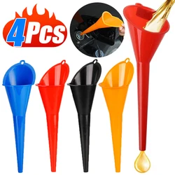 Embudo de aceite de boca larga para coche, herramienta de llenado antisalpicaduras, gasolina, combustible, plástico, repostaje de motor de motocicleta, accesorios para automóviles, 1/4 Uds.