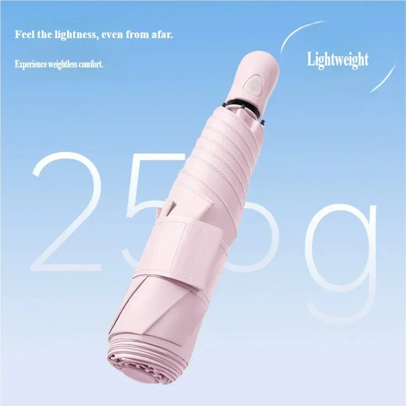 Sleek Ultra-Light Automatic Straight Patchwork Umbrella, Unisex UV Protection Sun & Rain Umbrella for Daily Commute