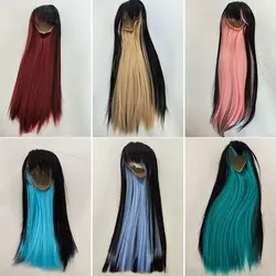 BJD SD doll wig long hair high temperature fiber black and wine red long straight hair 1/3 1/4 1/6 1/8 doll wig