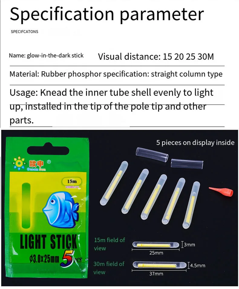 50/100pcs Fishing Float Light Stick Fireflies Fluorescent Lightstick Night Float Rod Light Dark Glow Stick Fishing Tackle Tools