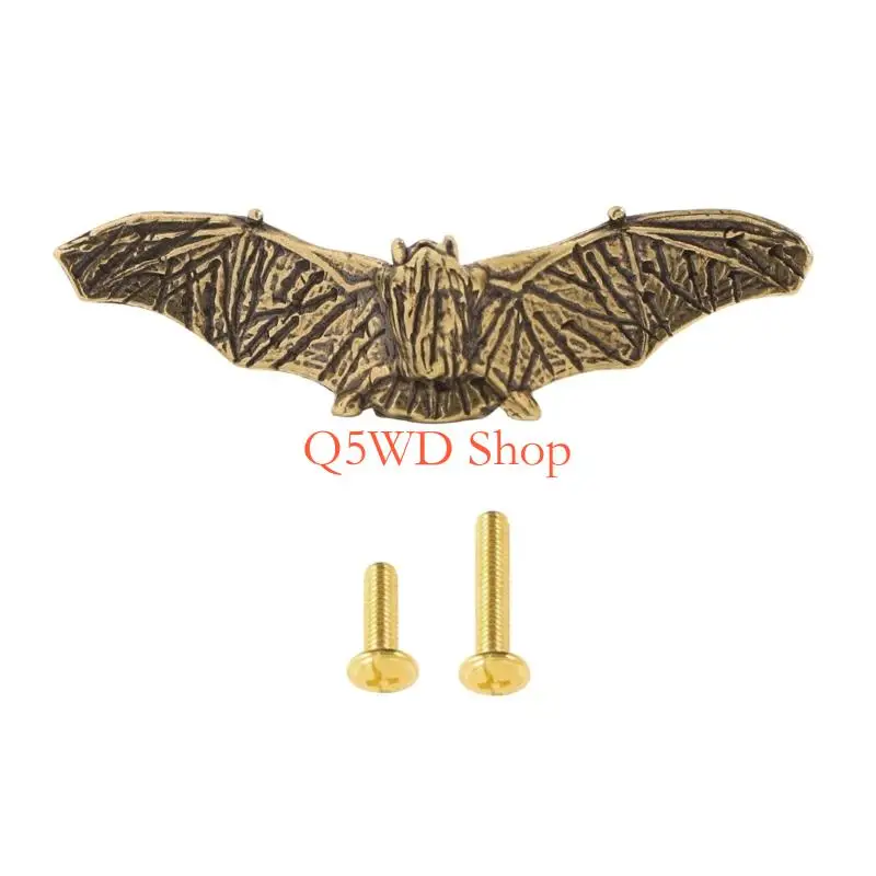 Q5WD Metal Cupboard Hardware in Elegant New Chinese Retro Design Bat Theme Strong Finish Comfortable Use for Prosperity Gift