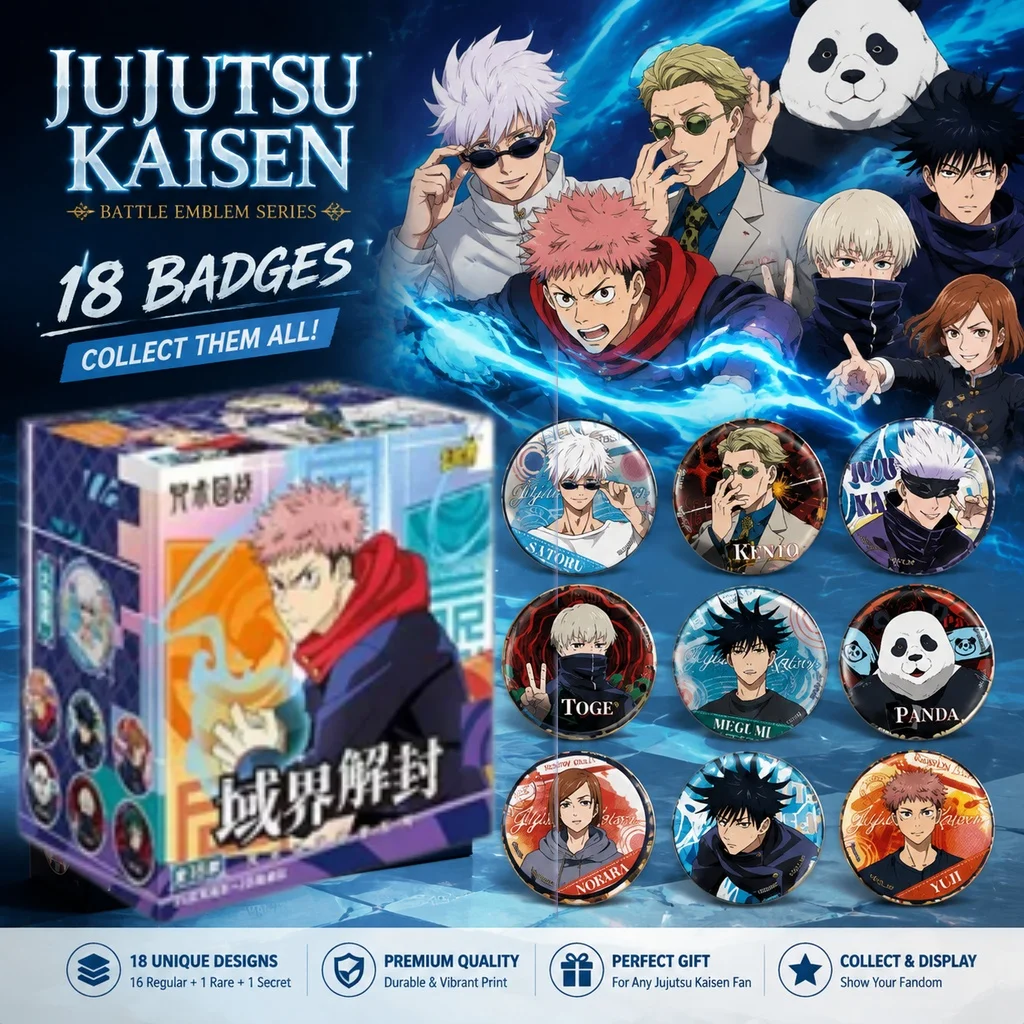 KAYOU Jujutsu Kaisen Tinplate Badge Official Anime Merch Regular Series 1 2 3 Full Box Hidden Satoru Gojo Collectible Brooch