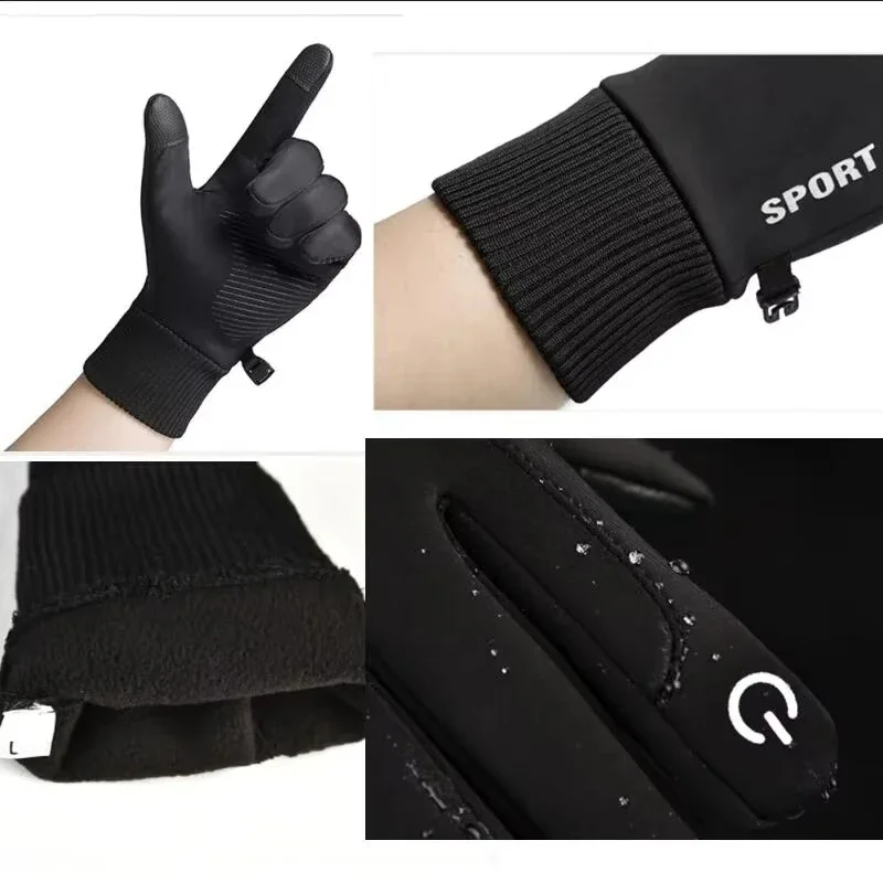 Winter Waterproof Men\'s Gloves Windproof Sports Fishing Touchscreen Driving Motorcycle Ski Non-slip Warm Cycling Women Gloves