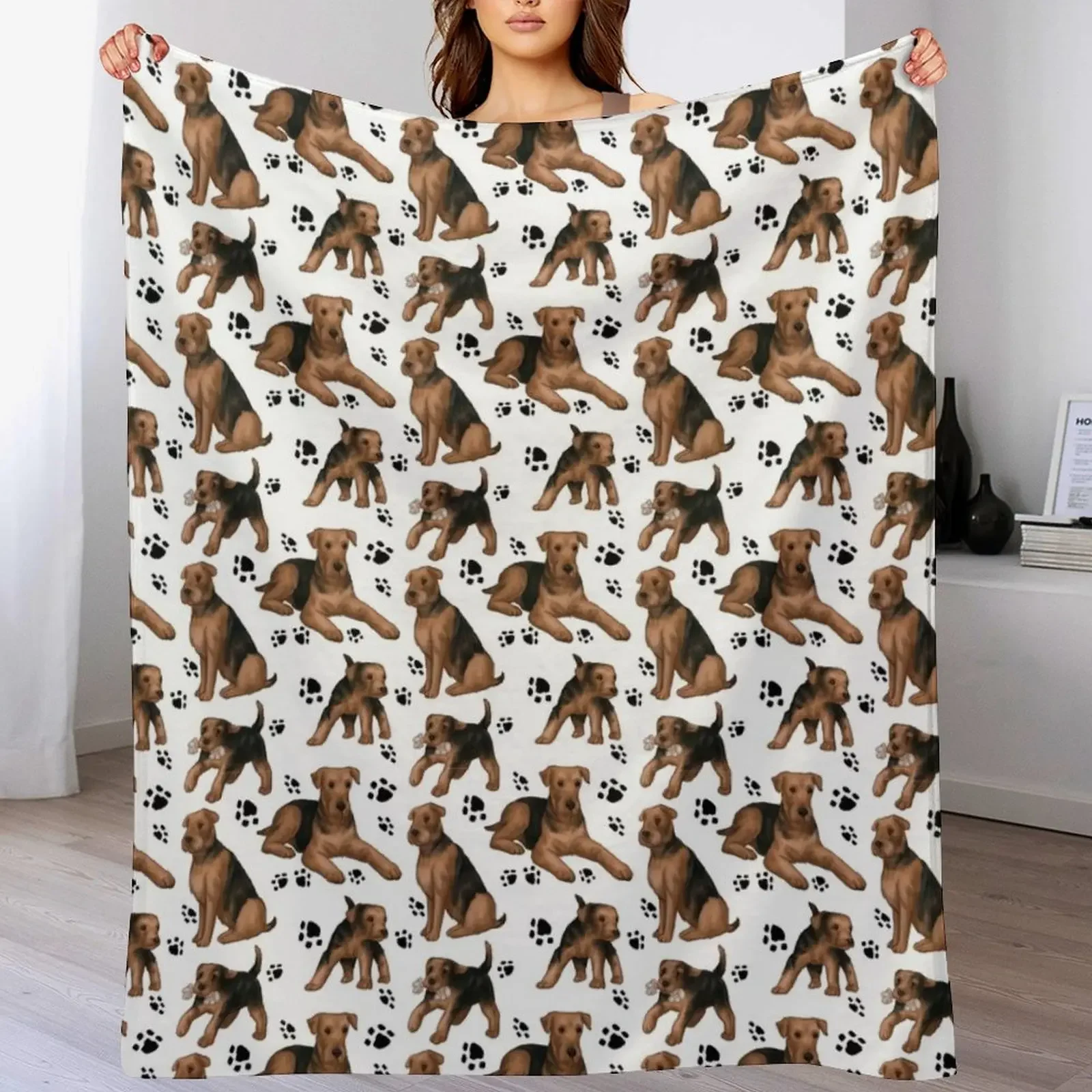 

Airedale pattern Throw Blanket For Baby Thin Soft Beds Blankets For Bed Blankets