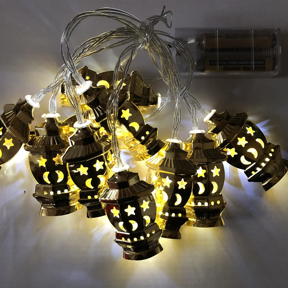 

20Leds String Lights Golden Iron Fairy Lanterns For Ramadan Festival Decoration Party Garden Wedding Event Lighting