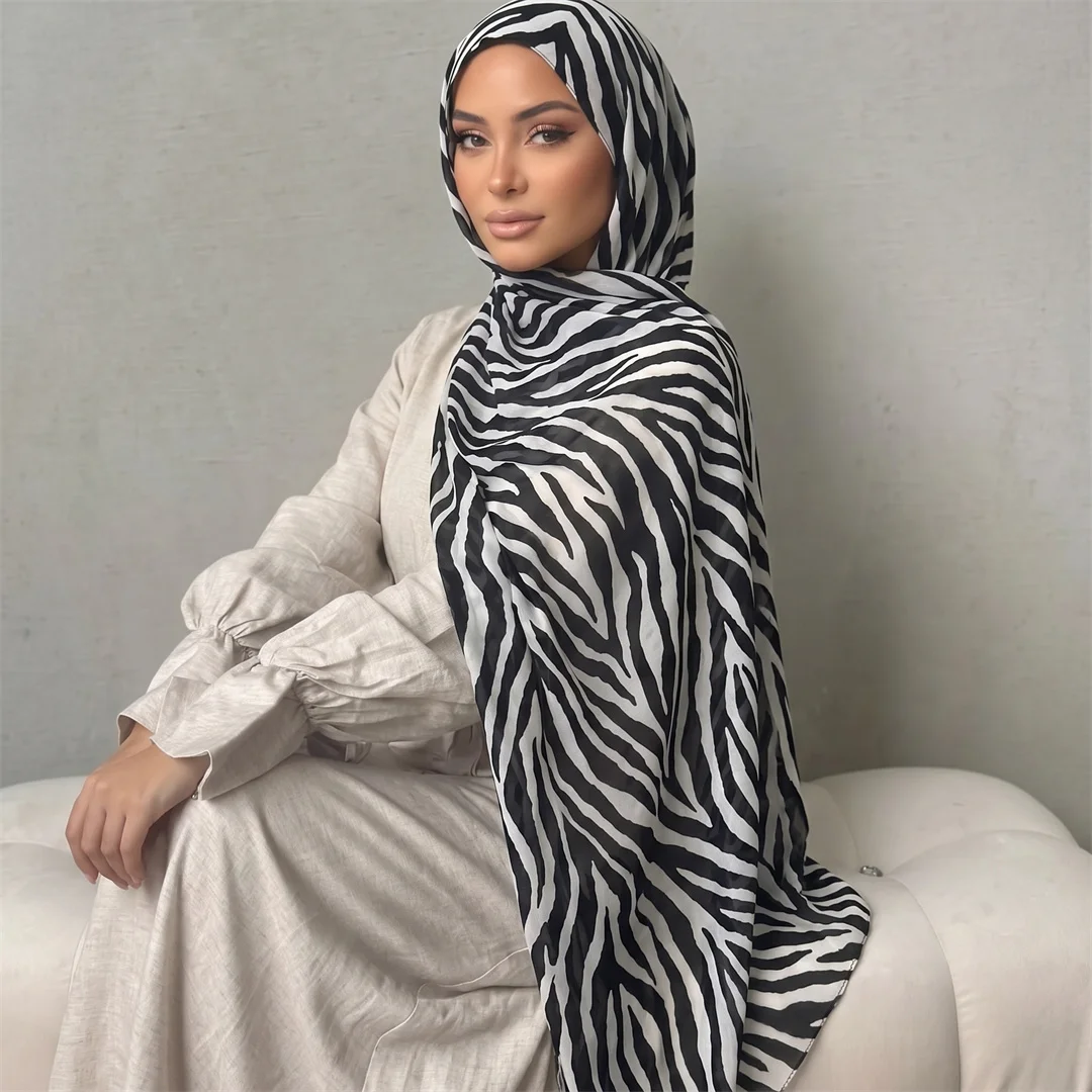 Striped Viscose Hijab Women Soft Breathable Head Wrap Classic Stripe Pattern Eid Ramadan Modest Wear Premium Quality