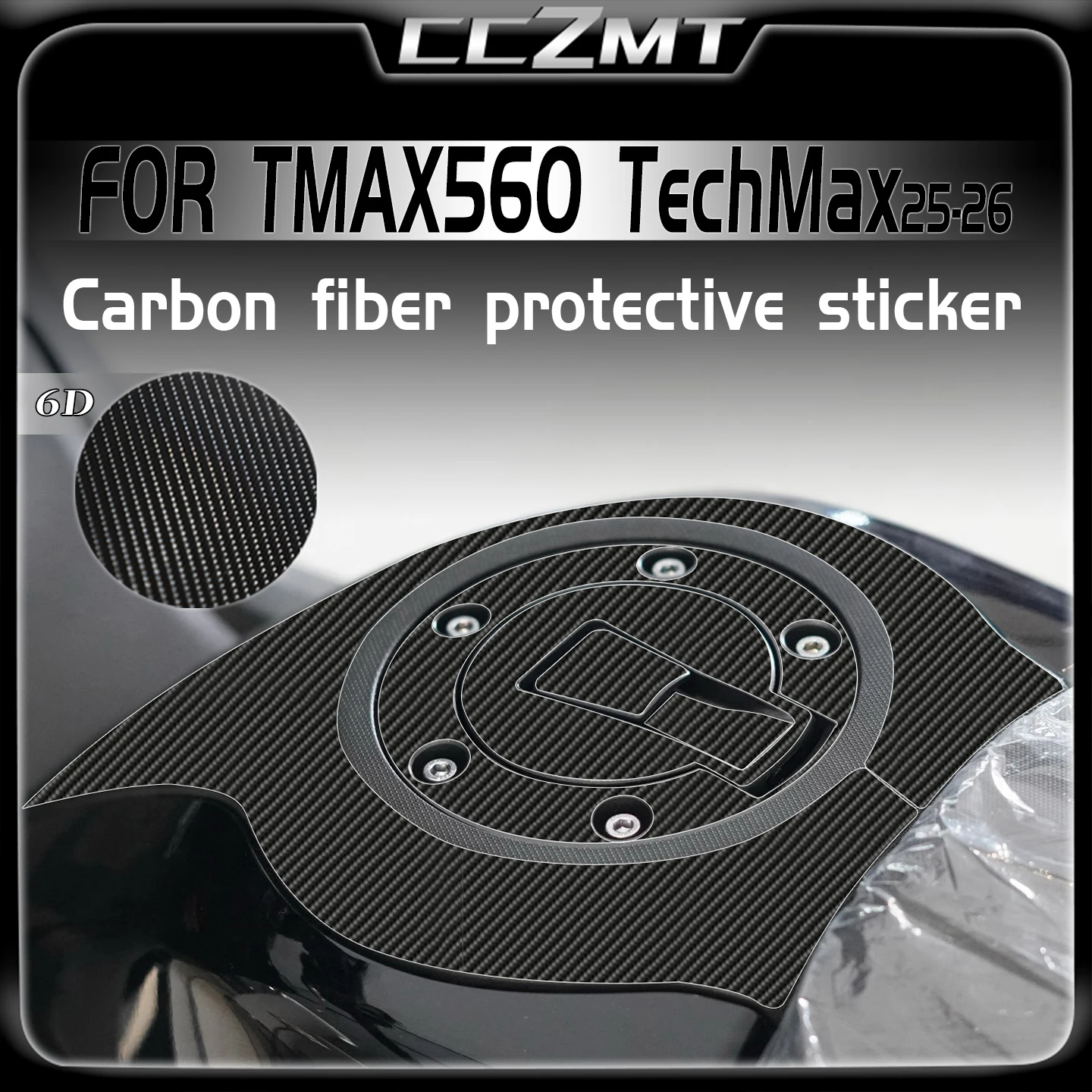 

For YAMAHA TMAX560 TechMax tmax560 techmax 2025 2026 6D Motorcycle Carbon Fiber Sticker Fuel Tank Film Modification Accessories