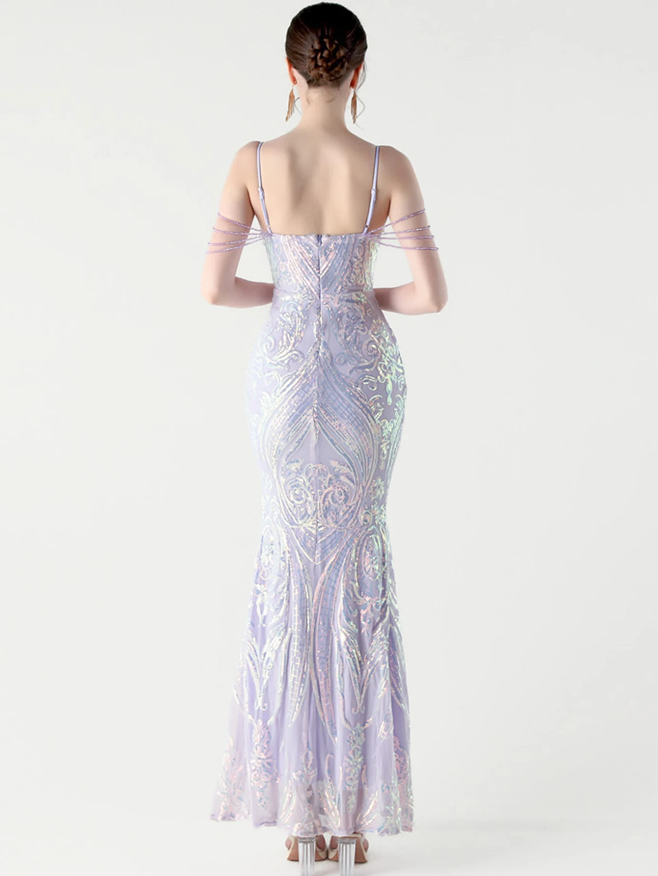 เซ็กซี่ backless ปาร์ตี้ชุดยาวผู้หญิงสีดําหรูหราวันเกิดฤดูร้อนชุดผู้หญิง 2025 ชุดราตรี vestido