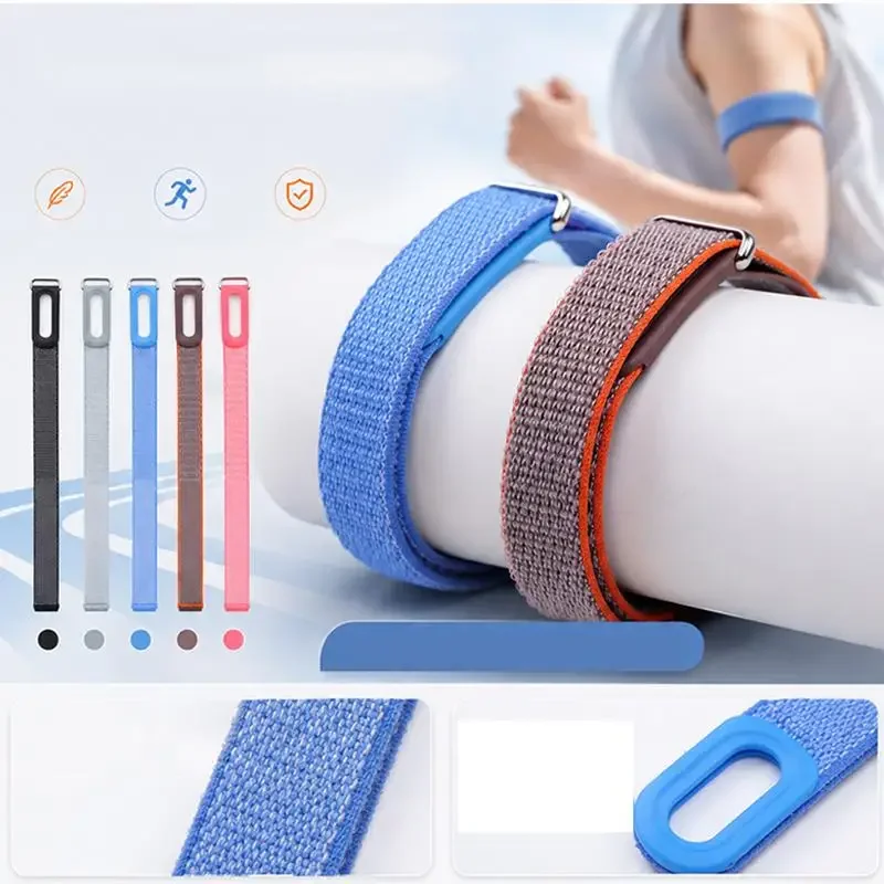 Gewebtes Bizepsband für Google Fitbit Air Zubehör, verstellbares, atmungsaktives Sport-Nylon-Schlaufen-Uhrenarmband für Fitbit Air Armband – Detail 6