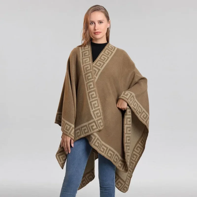 TZTOOZ Women\'s Lace Shawl Scarf Travel Warm Cloak Imitation Cashmere Warm Shawl Autumn and Winter European and American Fashion