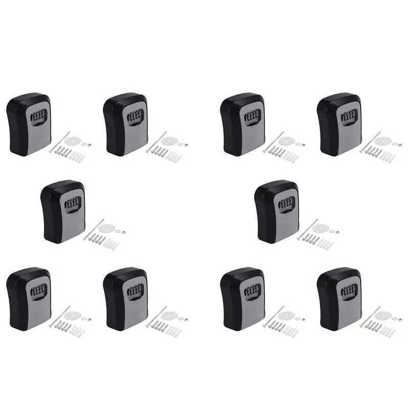 

Daily Sale 10X Key Lock Box Wall Mounted Key Safe Box Weatherproof 4 Digit Combination Key Storage Lock Box Indoor Outdoor