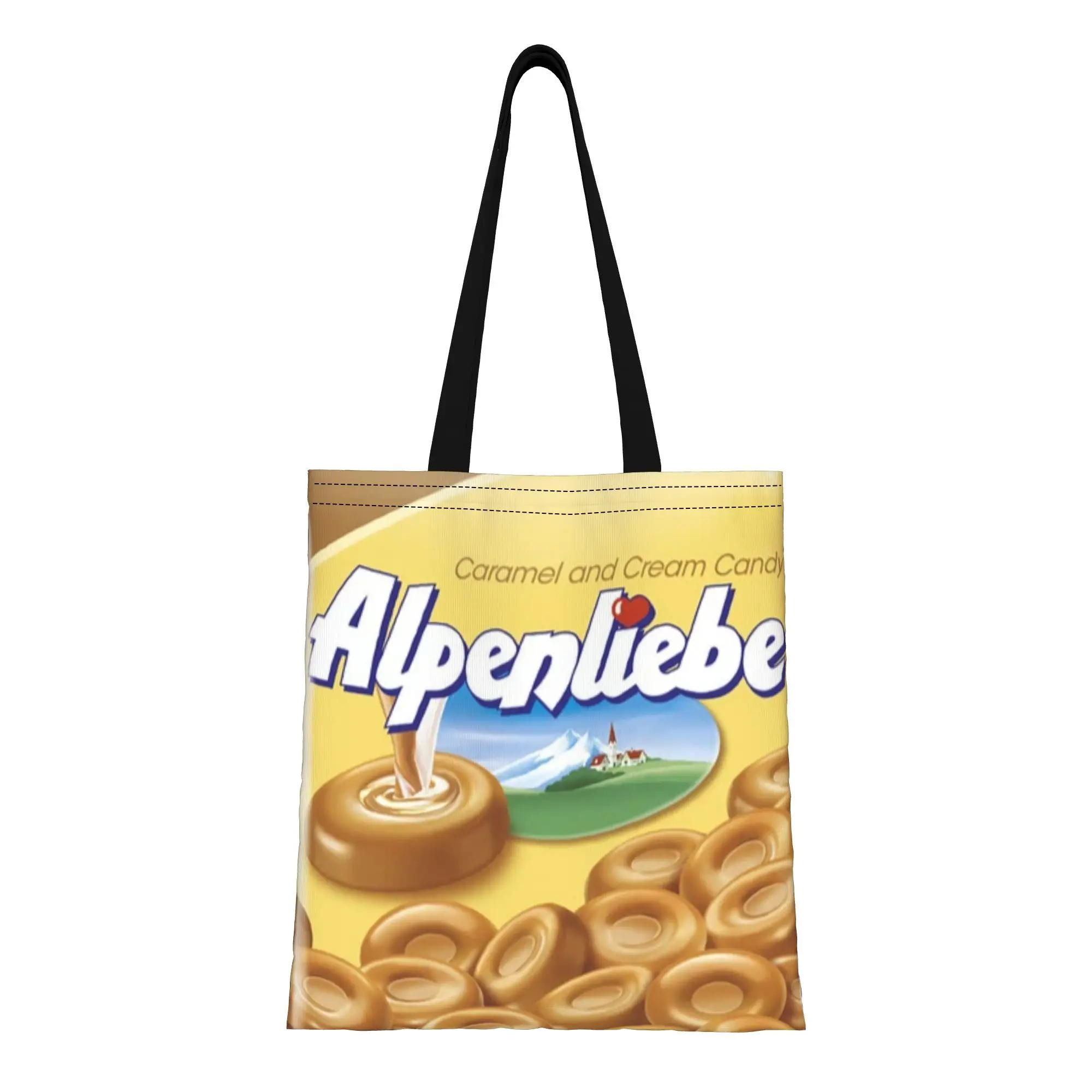 A-Alpenliebee Gold Fantasy Castle Canvas Woman Tote Bag for Shopping Travel Outdoor Heavy Duty Shoulder Handbag