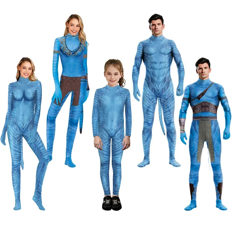 Тематический костюм для домашних животных «Аватар», эластичный костюм зентай с 3D принтом для собак, кошек, Пурима