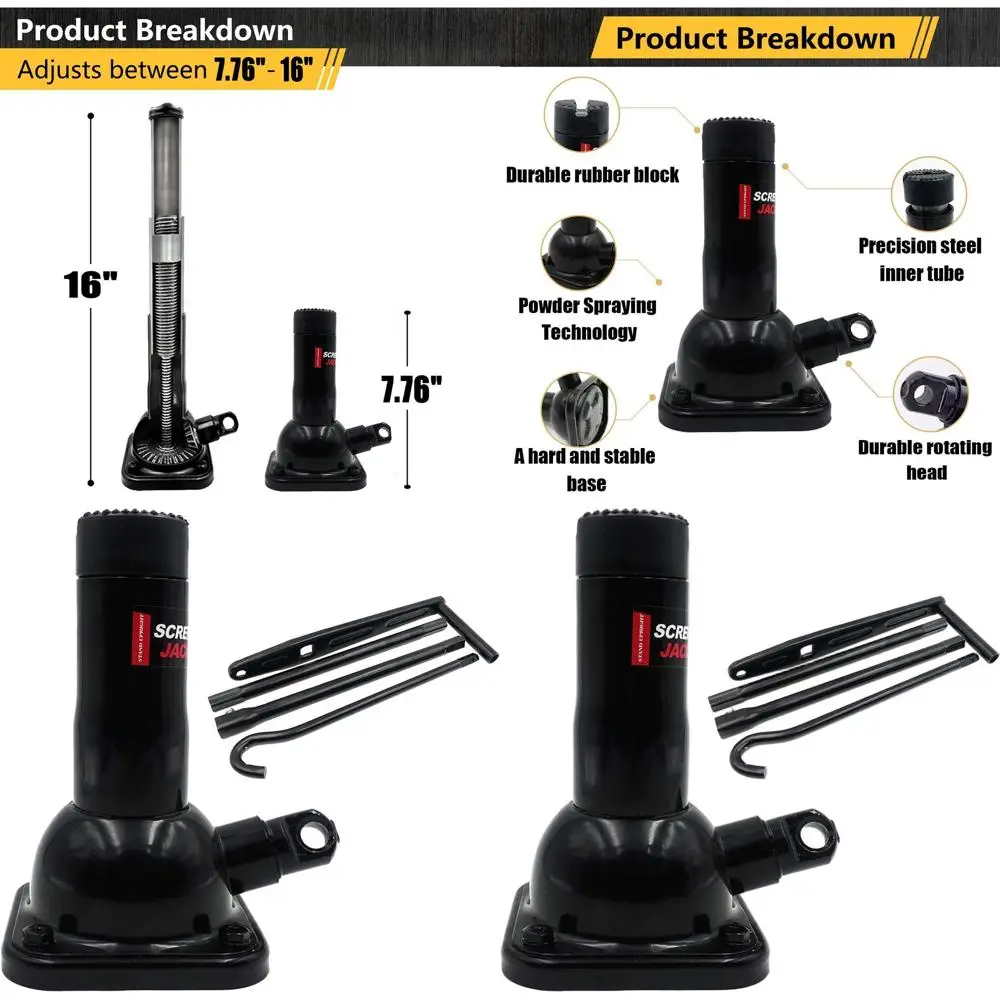 

Домкраты-подпорки для подъема автомобилей и грузовиков грузоподъемностью 2 тонны, усиленные, для автосервисов