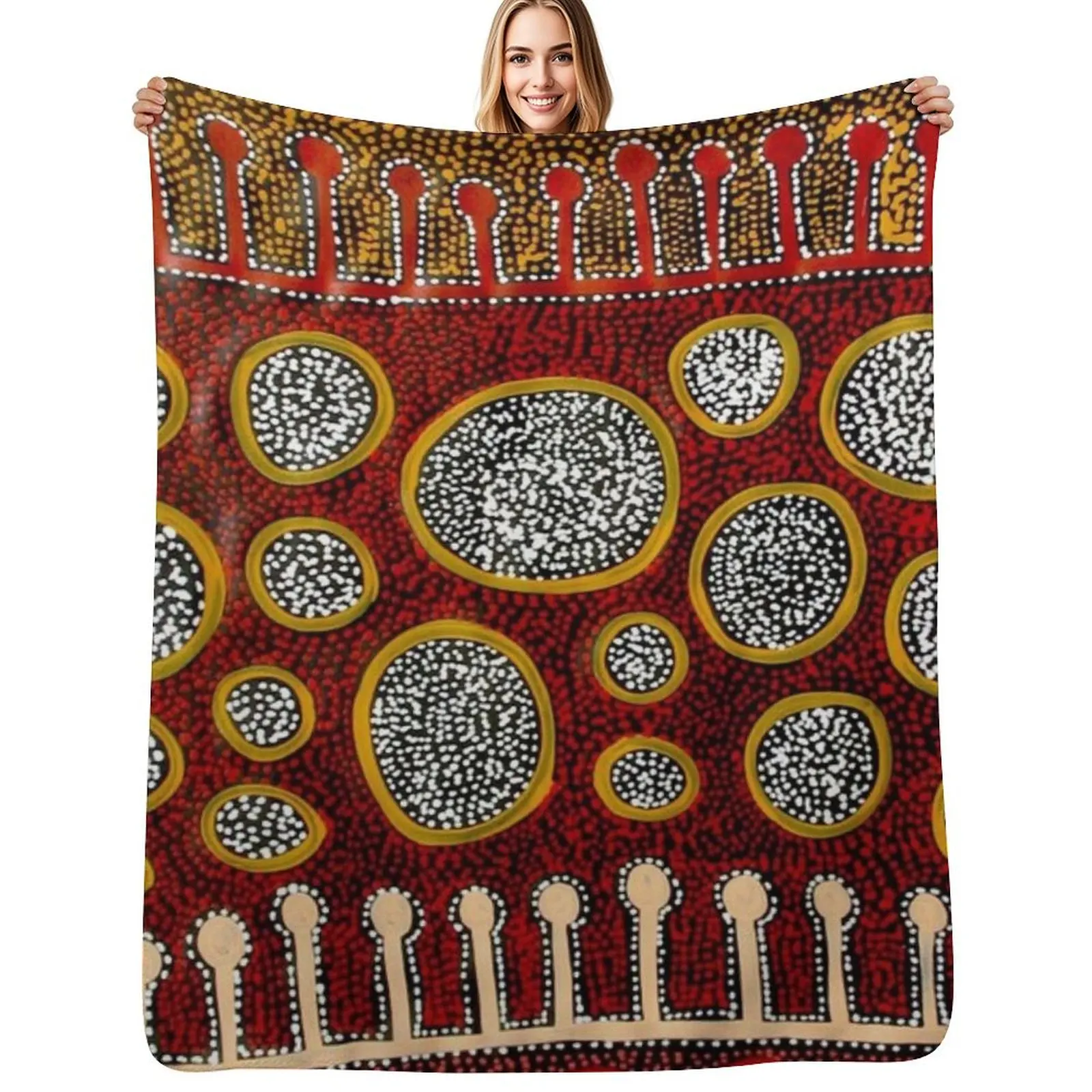 

Australian aboriginal art Throw Blanket Bed Bed covers Blankets