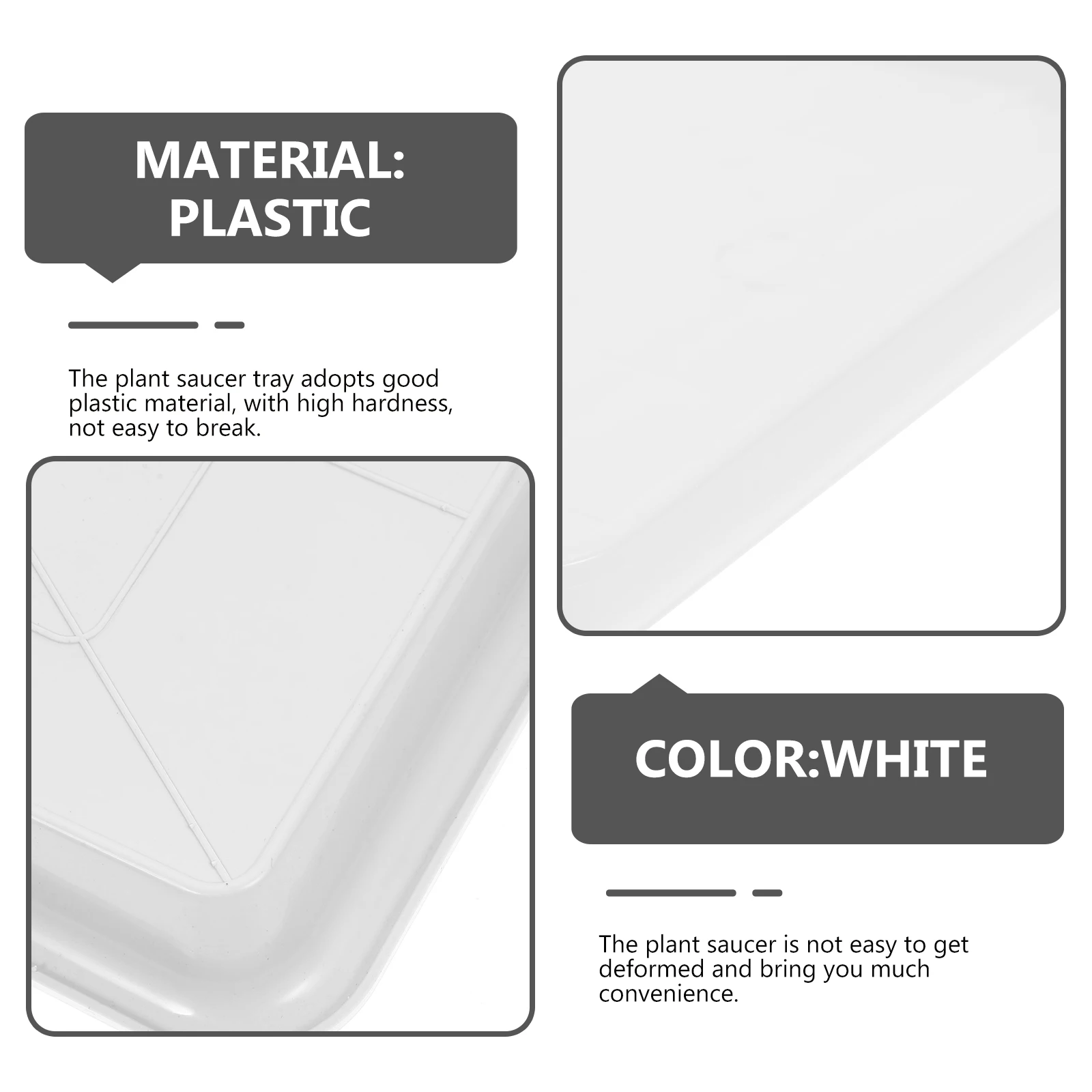 

6Pcs Plant Saucers for Pots Reusable Rectangular Drain Trays Bonsai Flower Pot Base Indoor Gardening Water Collector