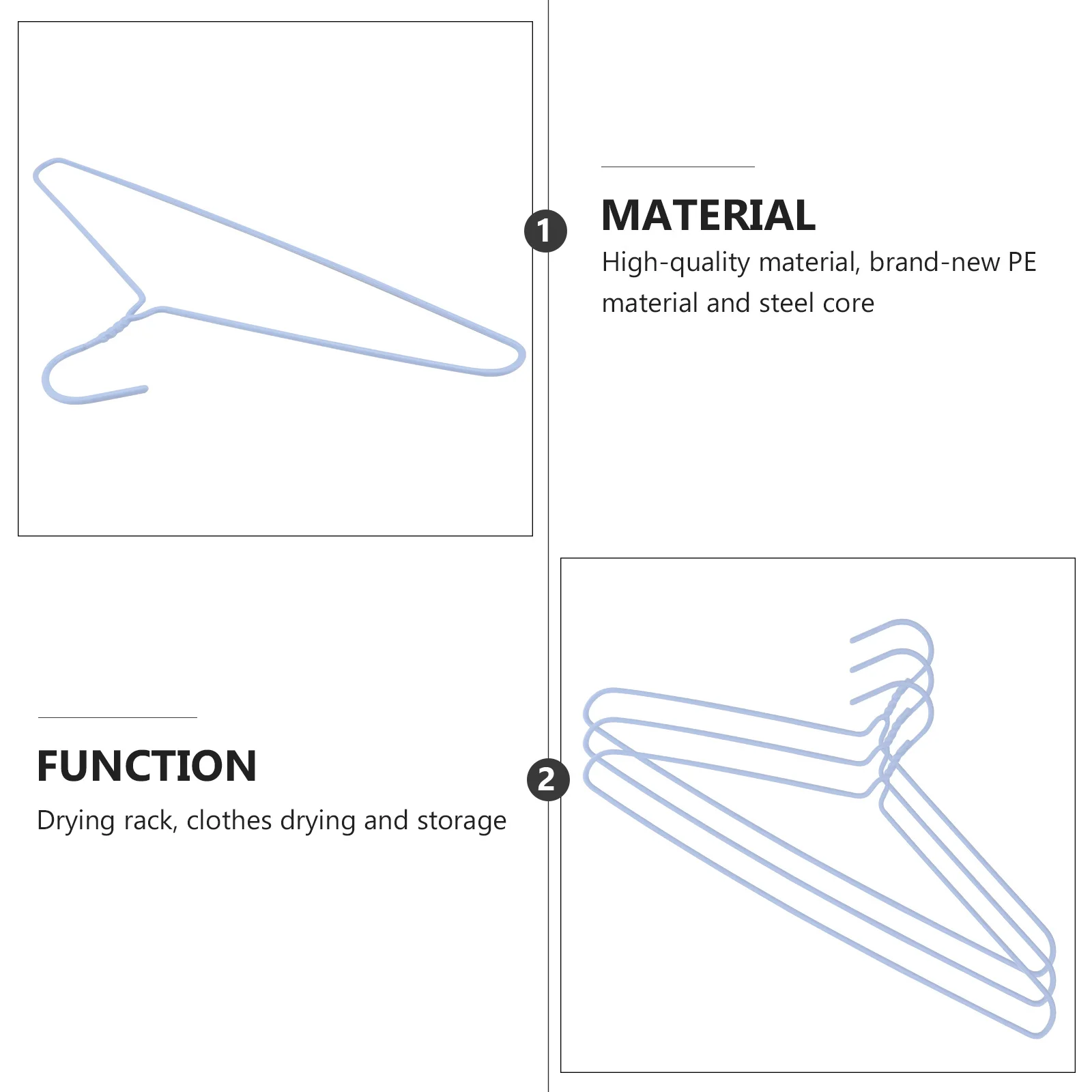 

10Pcs Drying Rack Metal Plastic Coated Clothes Hanger Random Color Strong Bearing Home Hanger Practical Drying Rack