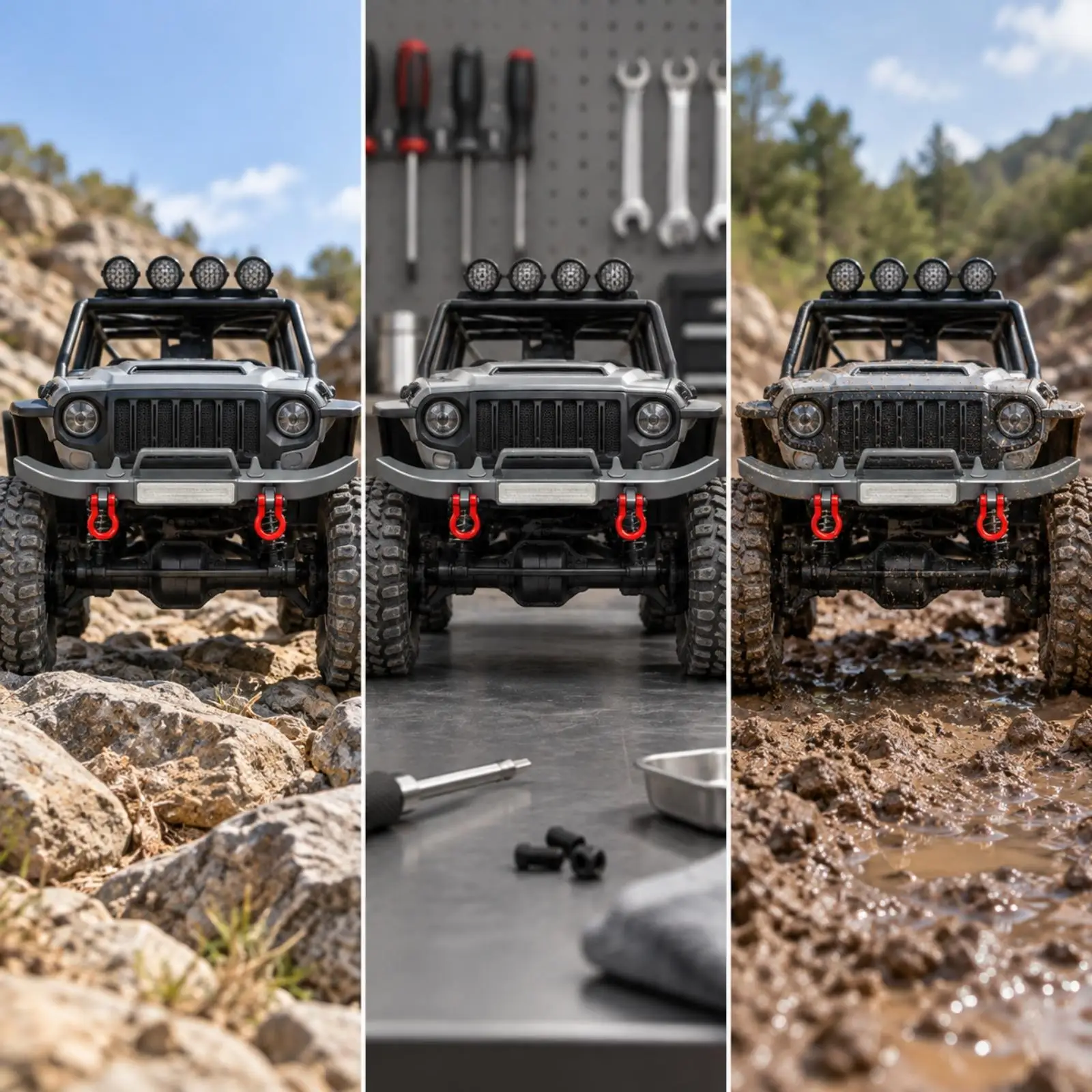 RC Car Front Bumper Guard 6061 Aluminum for C94 1 16 Remote Truck Curved Design with Tow Hooks Easy Install Parts