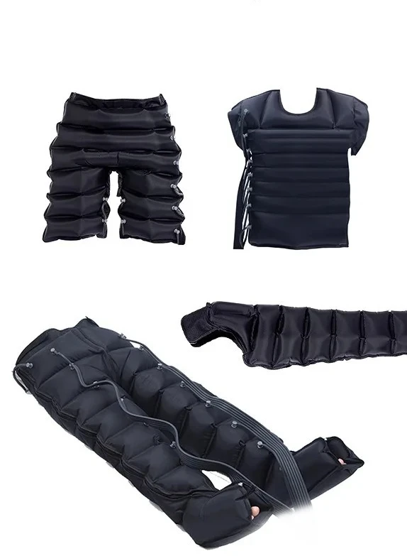 New Air Wave Leg Massager, Portable Pressure 4/6/8 Chamber, Black Rechargeable Cross-Border