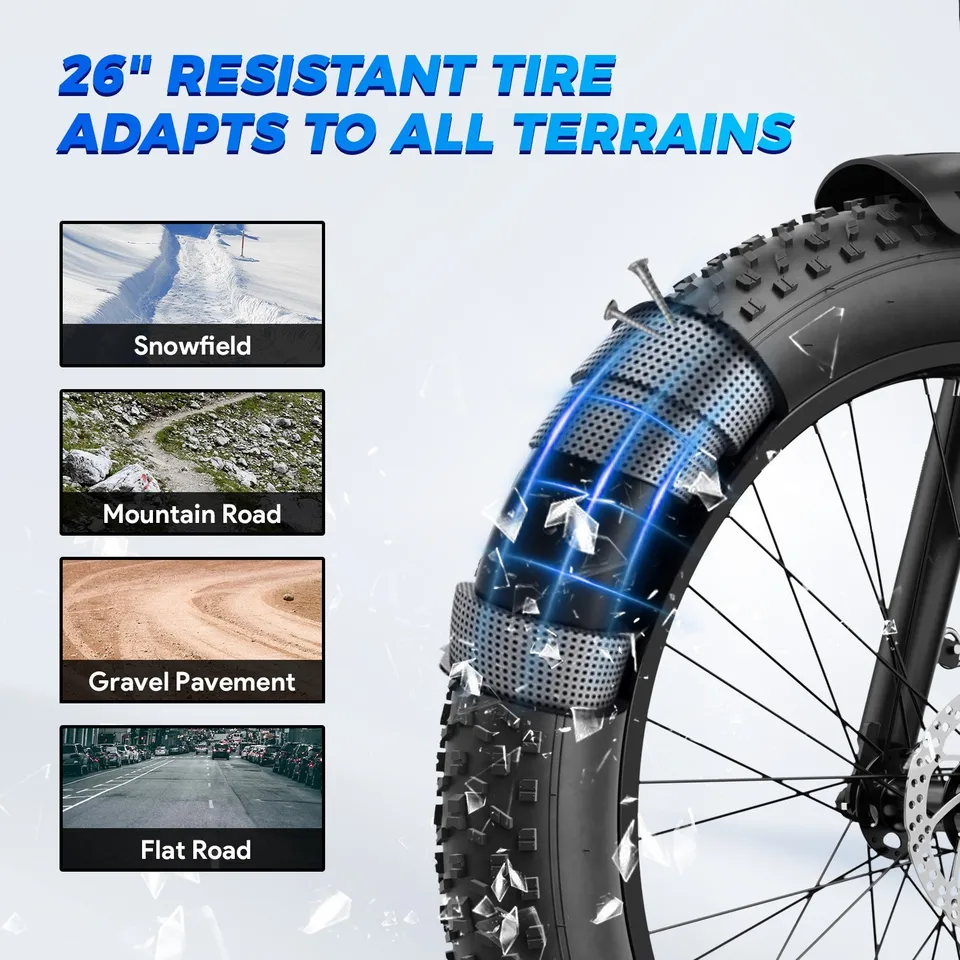 Dual Suspension 26" Fat Tire eBike 1800W 48V Electric Bike for Adult Off-Road image 3