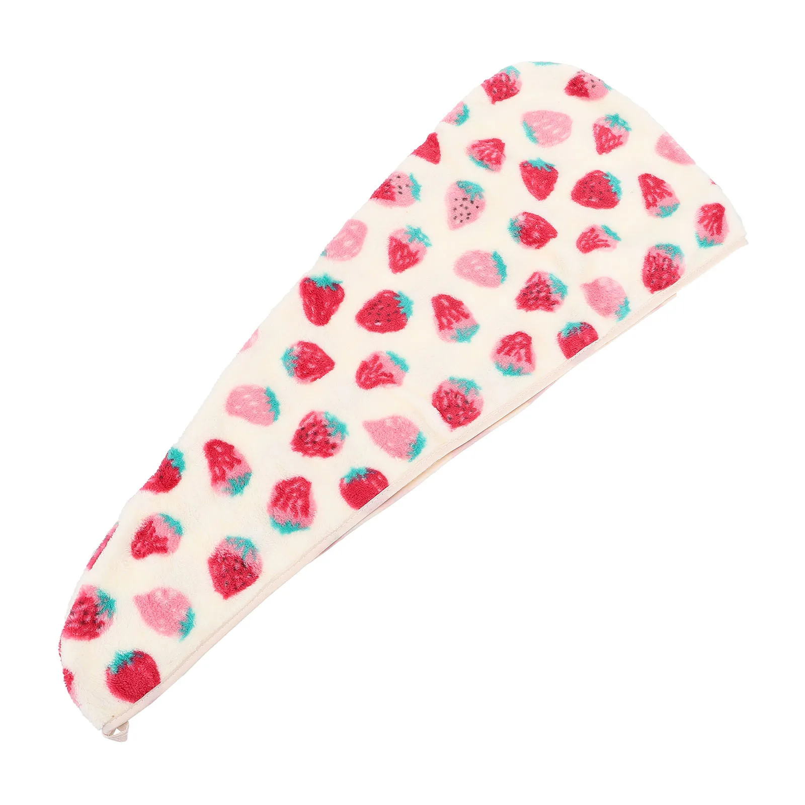 

1pc Hair Dry Hat Pink Strawberry Design Fast Drying Water Absorbent Bathing Cap For Women Home Use Shower Hat