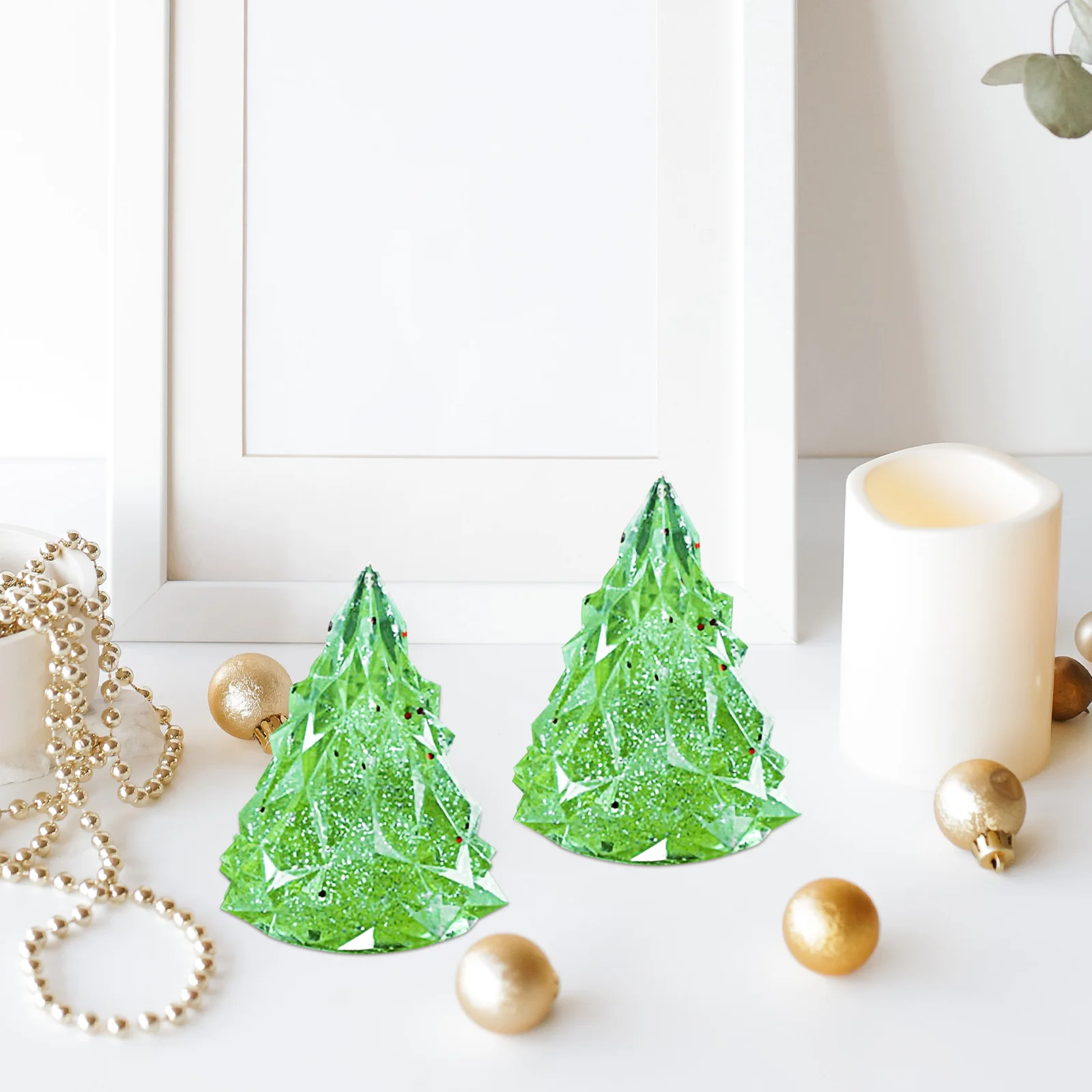 

2Pcs Silicone Mold for 3D Christmas Tree DIY Resin Craft Night Light Desktop Ornament Home Decoration Xmas Gift Making