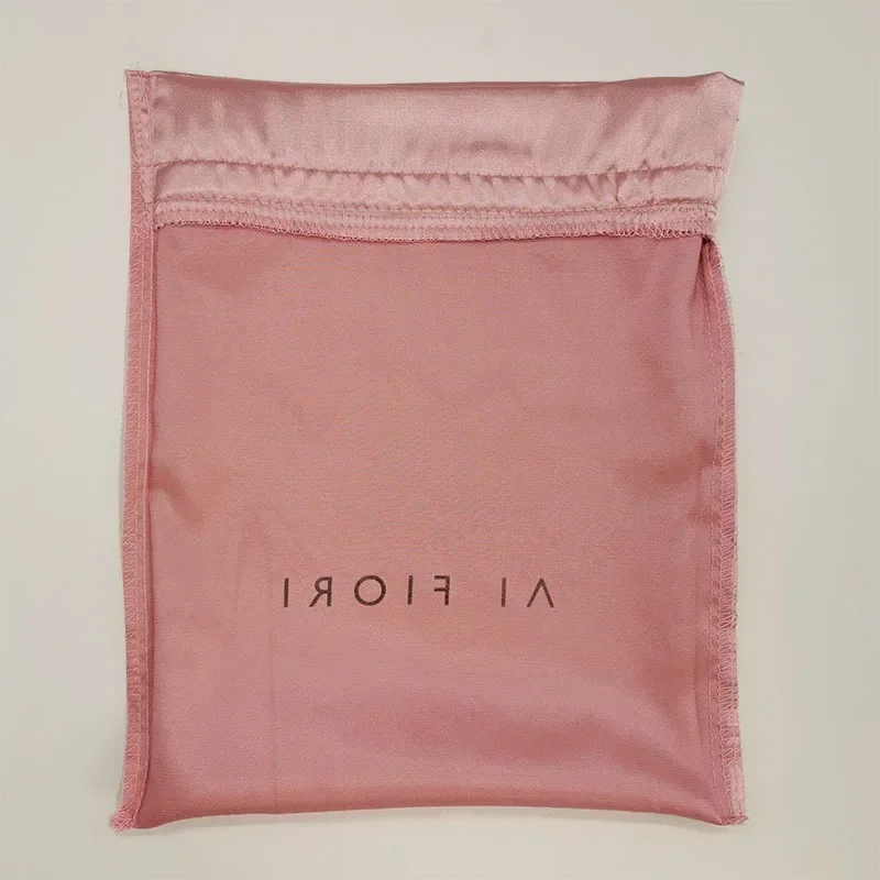 Silk Gift Bags Satin Drawstring Pouch Packaging Cosmetic Makeup Underwear Bikini Hair Dustproof Storage Sachet 50p Custom Logo