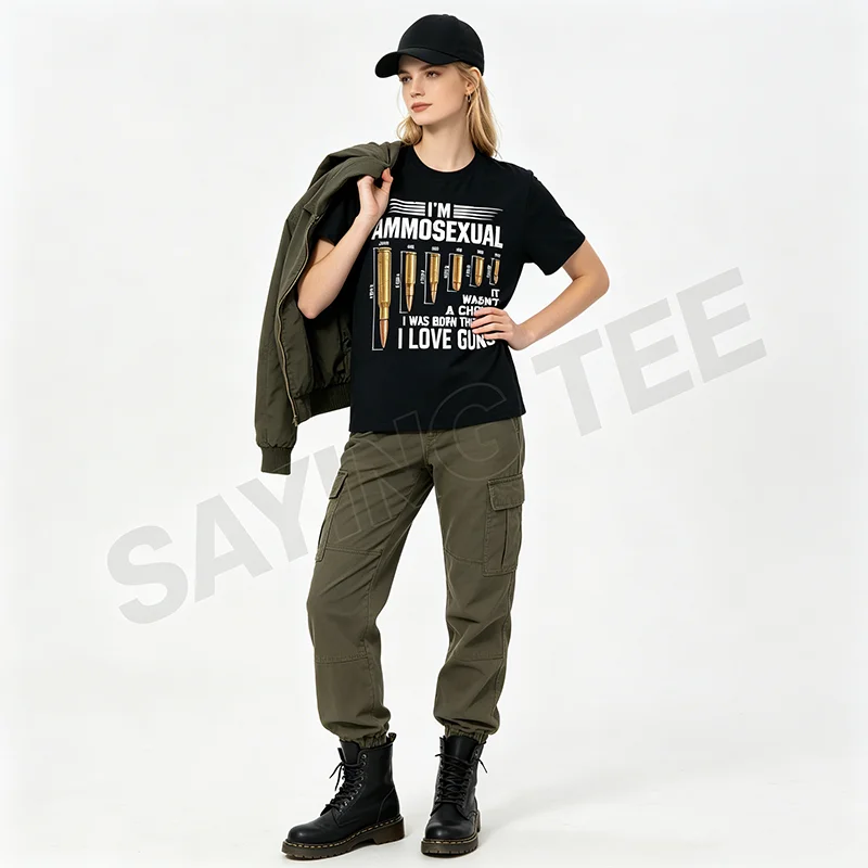 Ich bin ein Ammosexueller, Waffenliebhaber, Enthusiast, Zweite Verfassungszusatz, lustiges T-Shirt, Y2k, humorvoll, sarkastisch, Witz, Spruch, T-Shirt, Streetwear-Kleidung – Detail 7