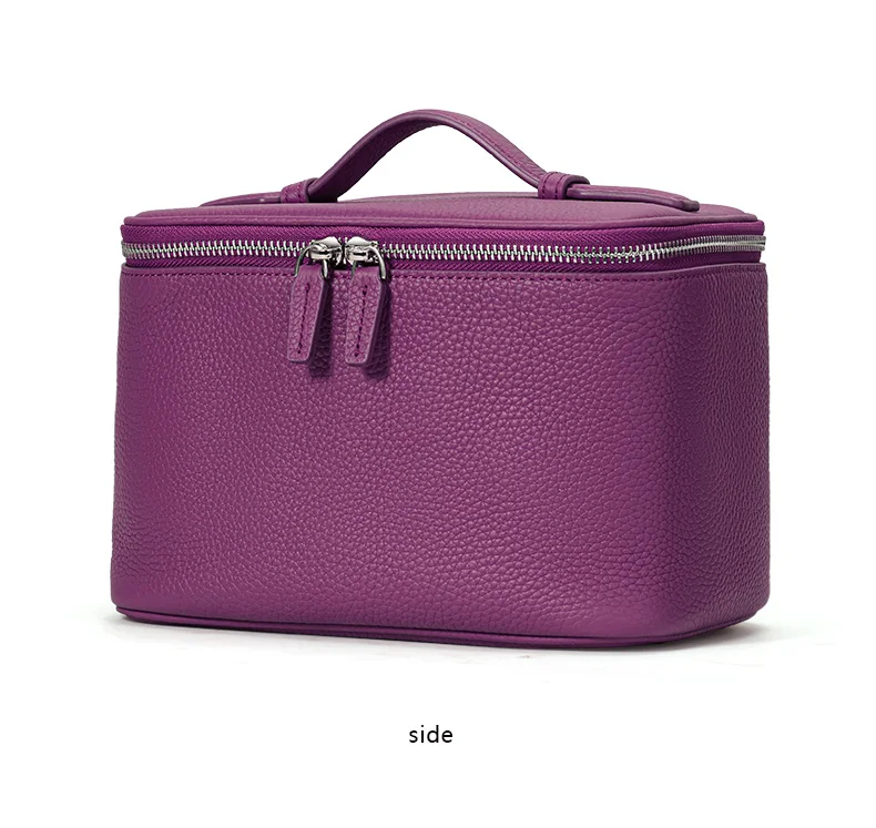 Aidanni Kleine quadratische Tasche aus echtem Leder, Damenhandtasche mit großem Fassungsvermögen, Kosmetiktasche, Aufbewahrungs- und Reise-Kulturtasche für Damen – Detail 12