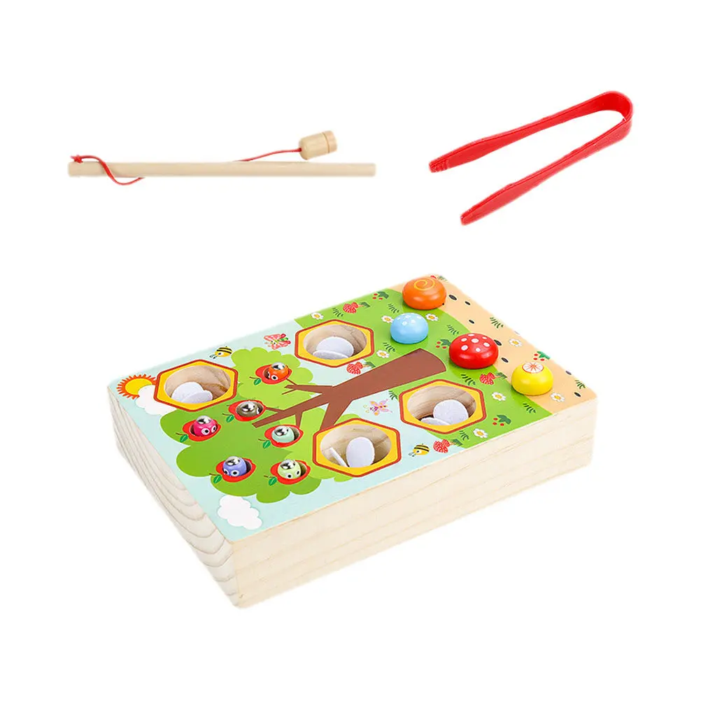 Wooden Children Bee Game Multifunctional Hand Eye Coordination Exercise Educational Colorful Early Learning Plaything for Kids
