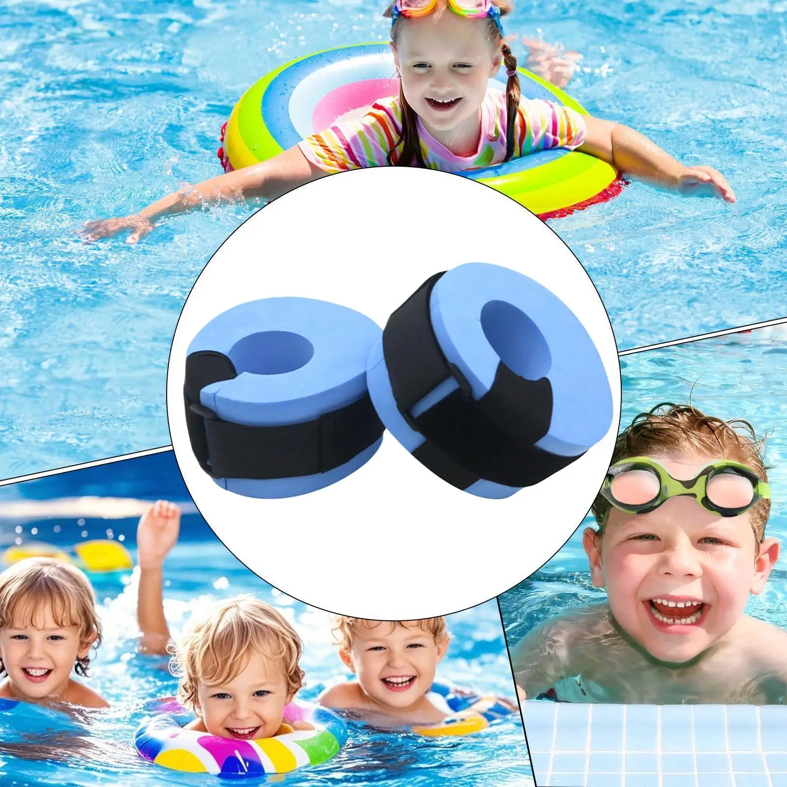 

Swim Aquatic Cuffs Adjustable Anti-Choking Water Aerobics Ankle Weights for Swimmers Beginners Kids Adults Athletes