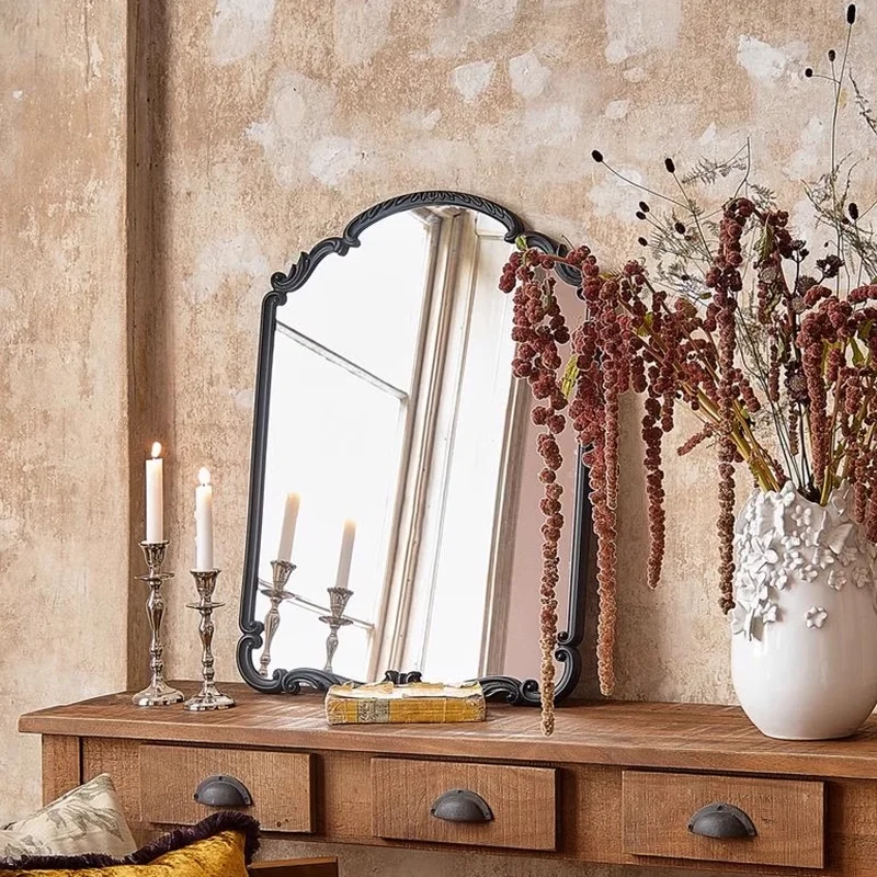 Living Room Dressing Table Mirror Decoration Girls Vanity Funky Vintage Makeup Mirror Luxury Heart Spiegel Wand Home Decorations